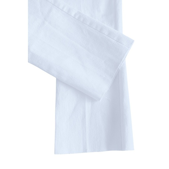 Good American White Denim Jeans High Waisted Straight Legs Raw Hem Size 8 - Picture 9 of 13